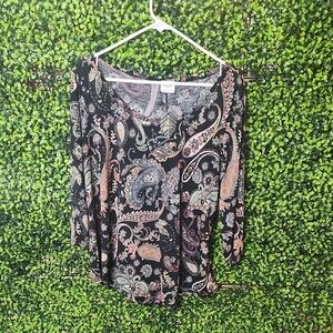 Paisley Print Women's Top Size L